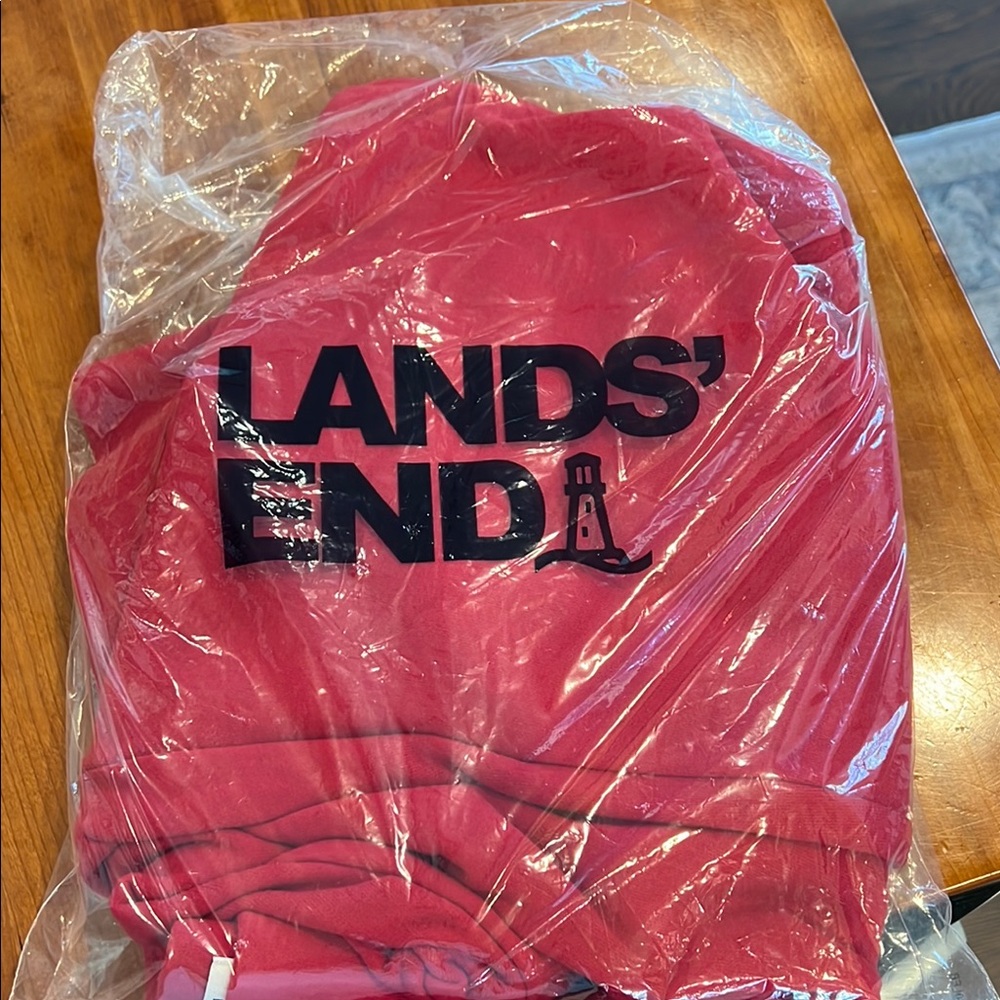 Lands' End Red Sweat Pants Vibrant Casual Comfort
